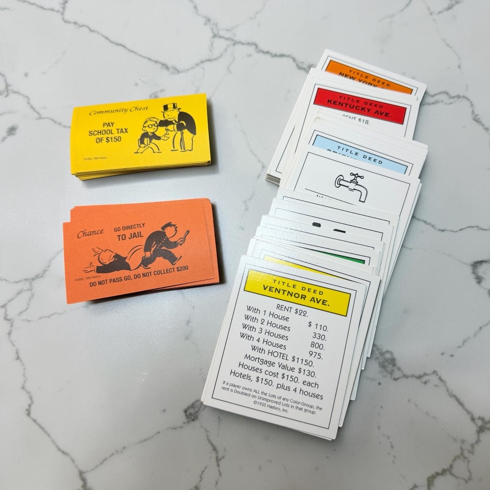 Hasbro Monopoly Replacement Cards Title Deeds Chance